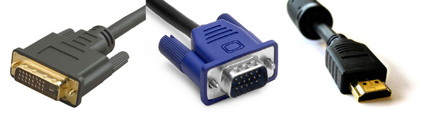 Conexões DVI, VGA e HDMI