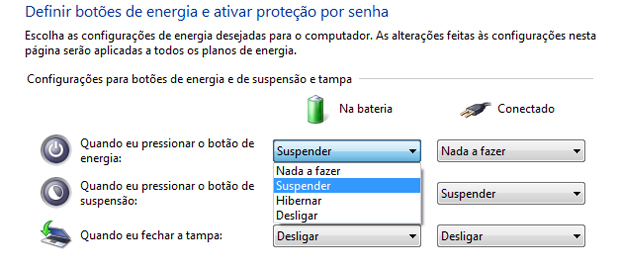 Opções do botão de energia no Windows 7 (Foto: Reprodução/TechTudo)