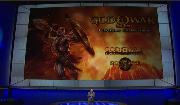 God of War Collections em 3D na conferência da Sony na E3 (Foto: TechTudo)