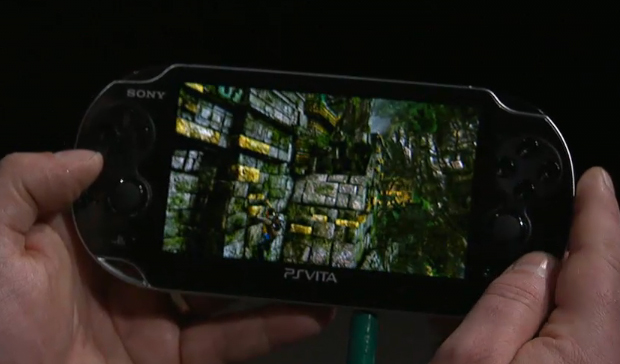 Uncharted no Playstation Vita na conferência da Sony na E3 (Foto: techtudo)