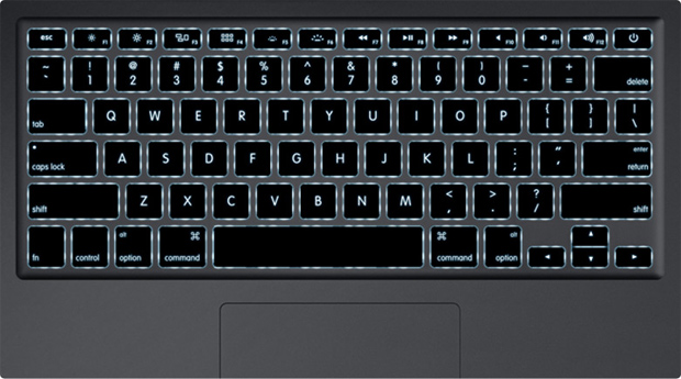 Teclado retroiluminado do MacBook Air (Foto: Reprodução)
