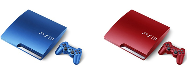 PlayStation 3 Slim Azul e Vermelho (Foto: Divulgação)