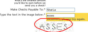 Formação de palavra em CAPTCHA. (Foto: Oddee)