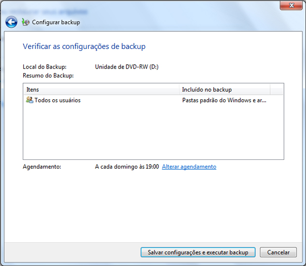 Backup Windows 7 (Foto: Reprodução/TechTudo)
