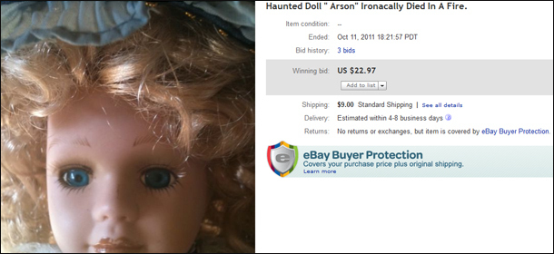 Boneca Arson no eBay (Foto: Reprodução)