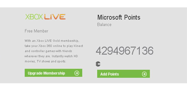 Erro na Xbox LIVE dá 4 bilhões de MS Points para jogadores (Foto: LoudMouthedGamers)