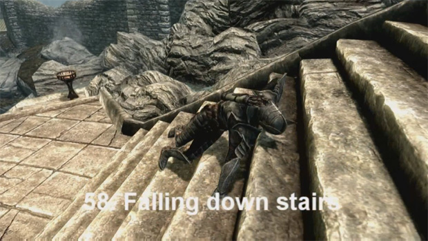 The Elder Scrolls V: Skyrim apresenta cem maneiras de morrer em vídeo cômico (Foto: Reprodução)