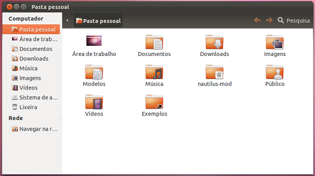 Nautilus do Ubuntu 11.10 (Foto: (Foto: Reprodução/ Helito Bijora))