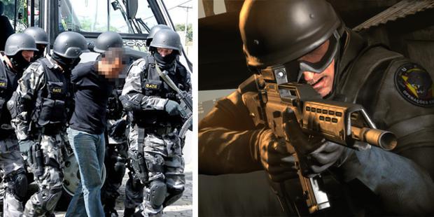 Soldados do GATE serviram de modelos para militares no jogo (Foto - Rockstar Games)