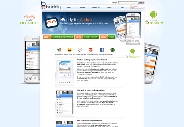 página do e-Buddy para Android (Foto: Divulgação)
