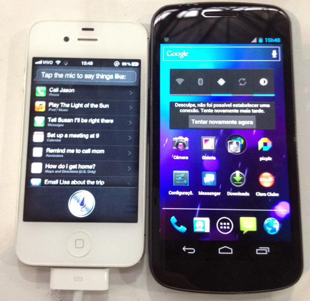 iPhone 4S e Samsung Galaxy Y (Nexus)  (Foto: Nick Ellis/TechTudo)