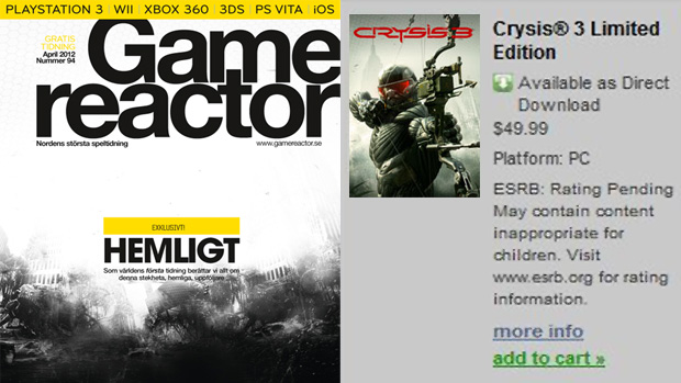 Crysis 3 aparece em pré-venda na loja Origin da EA (Foto: Eurogamer)