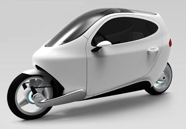C-1 tem duas rodas, como uma moto, cabine, como um carro, e conectividade de um smartphone (Foto: Reprodução