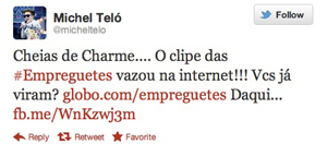 Tweet de Michel Teló. (Foto: Reprodução)