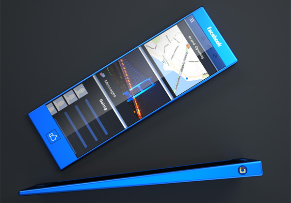 Experiencia Azul, novo conceito de smartphone para o Facebook (Foto: Reprodução/ YankoDesign)