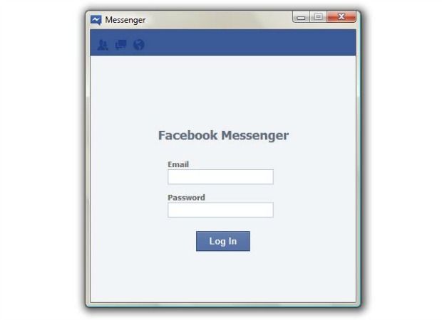 Tela de login do Facebook Messenger (Foto: Reprodução)