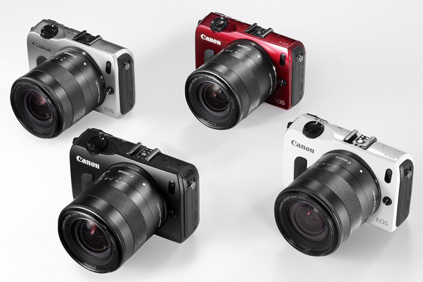 A Canon EOS M poderá ser encontrada em outubro nas cores vermelha, prata, branca e preta Fonte Reproduçao