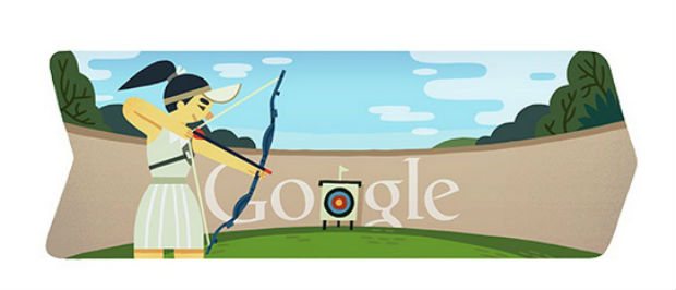 Tiro com arco é tema de Doodle em referência às Olimpíadas de Londres 2012 (Foto: Reprodução/TechTudo)