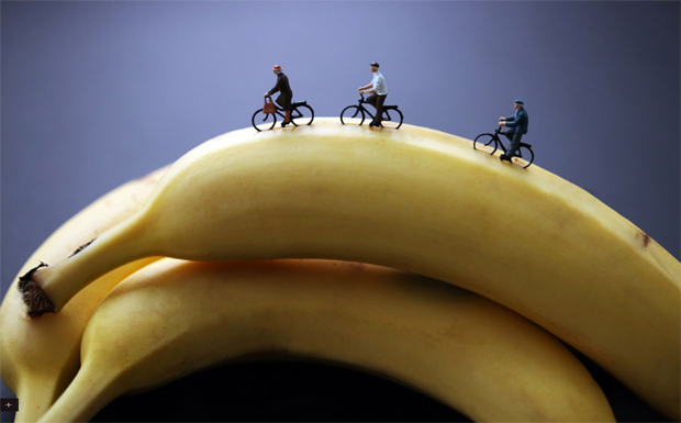 Passeio de bicicleta em bananas (Foto: Reprodução)