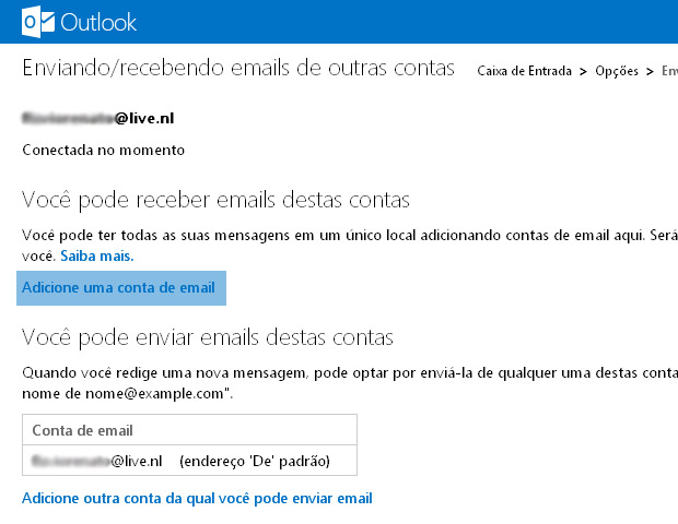 Enviando e recebendo e-mails de outra conta (Foto: reprodução / Flávio Renato)