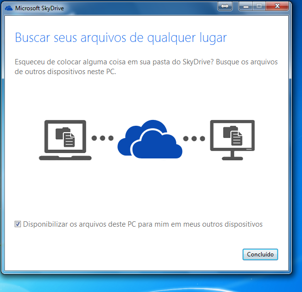 Escolha se deseja ter acesso aos arquivos do PC no SkyDrive (Foto: Reprodução/Edivaldo Brito)