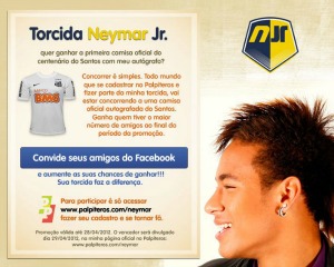 Página de Neymar sorteou camisa do craque autografada (Foto: Reprodução)