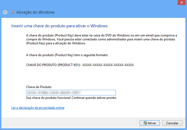 Alterando o serial do Windows 8 (Foto: Reprodução/Helito Bijora)