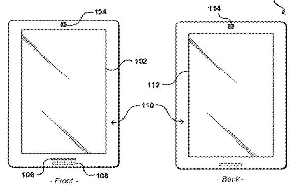 O desenho da patente obtida pela Amazon indica um novo aparelho com duas telas, uma de e-ink e outra LCD (Foto: Reprodução/Mashable)