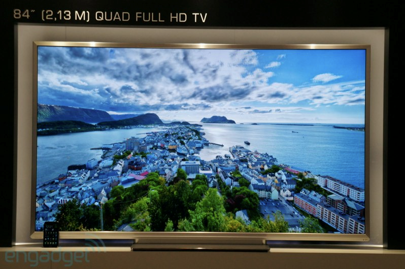 Toshiba apresenta seu modelo de TV 4K com belo acabamento na IFA 2012 (Foto: Reprodução/Engadget)
