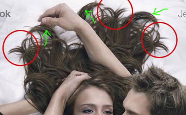 Detalhe da repetição das mechas no cabelo de Jessica Alba (Foto: Reprodução)