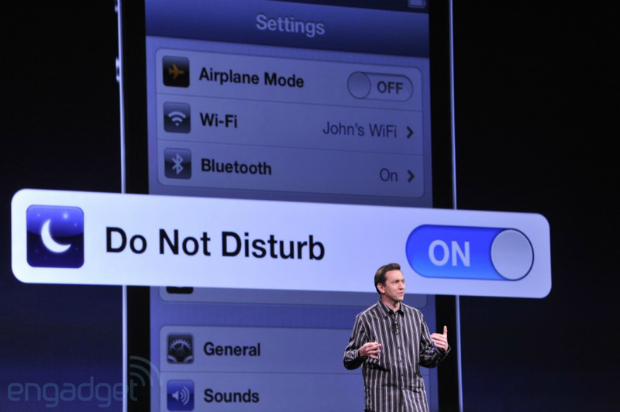 Função Não Perturbe está fazendo sucesso no iOS 6 (Foto: Reprodução)