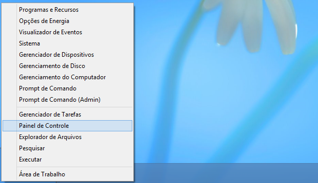 Acessando Painel de controle no Windows 8 (Foto: Reprodução/Helito Bijora)