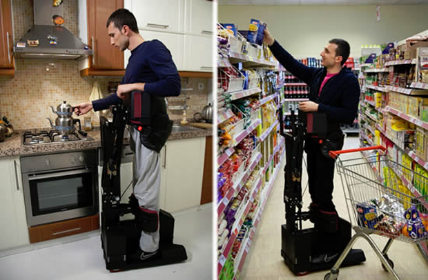 O dispositivo de mobilidade robótica TEK permite ao cadeirante ficar de pé (Foto: Reprodução)