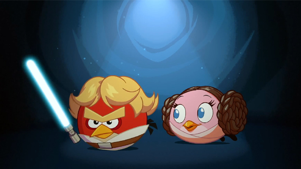 Luke e Leia estão bem representados em Angry Birds Star Wars (Foto: Divulgação)