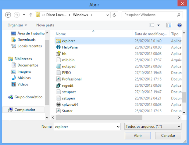 Windows Explorer do Windows 8 (Foto: Reprodução/Helito Bijora)
