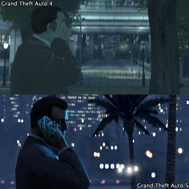 GTA 4 faz um telefonema para o futuro em GTA 5 (Foto: GamingBolt)