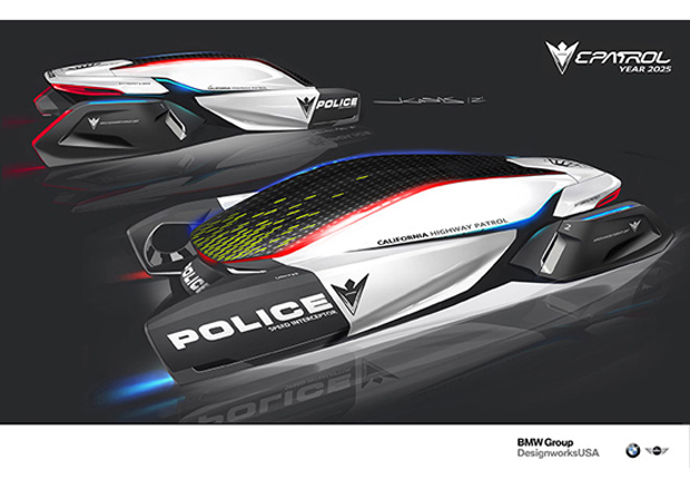 Modelo da BMW prevê um futuro em que policiais comandam drones (Foto: Reprodução)