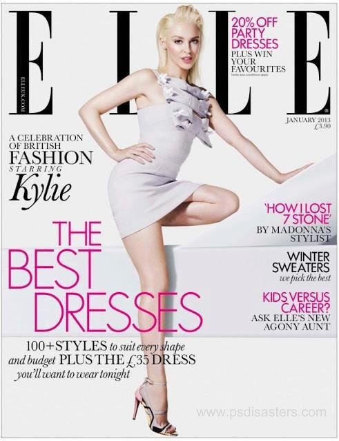 Revista "Elle" traz Kylie Minogue aparentemente sem um dos pés em capa (Foto: Divulgação)