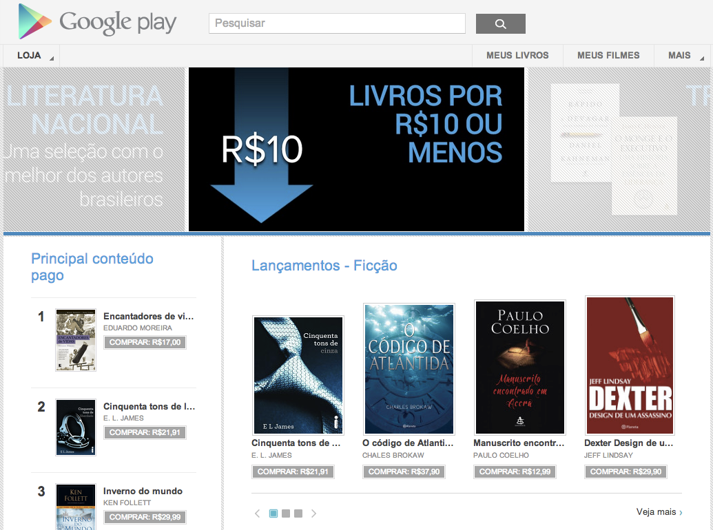 Google Play agora vende livros e filmes (Foto: Reprodução/TechTudo)