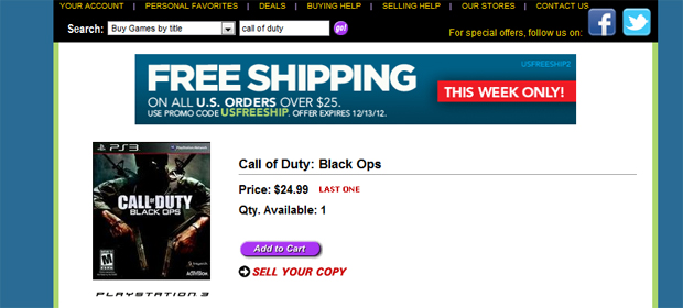 Um jogo Call of Duty sai mais barato na Second Spin (Foto: Reprodução)
