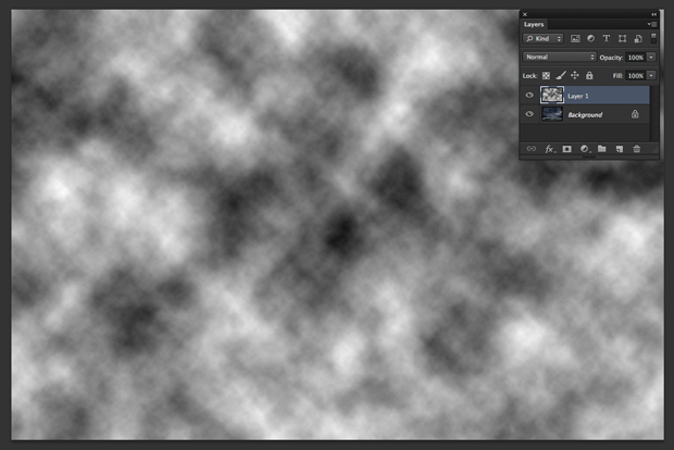 Resultado da aplicação do filtro "Nuvens" do Photoshop (Foto: Reprodução/André Sugai)