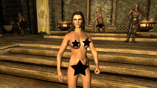 Nudez também é tema em mod de Skyrim (Foto: Reprodução)