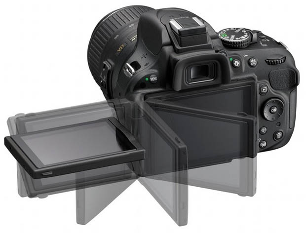 Traseira da Nikon D5200 com destaque para o visor flexível (Foto: Divulgação)