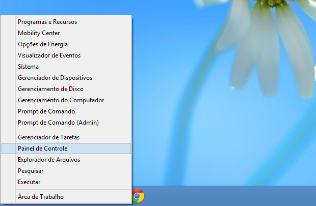 Menu do Windows 8 (Foto: Reprodução/Helito Bijora)