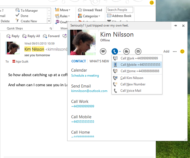 Nova atualização do Skype apresenta integração com o Outlook  (Foto: Divulgação/Skype)