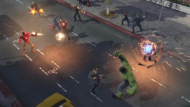 Os Vingadores lutam no ambiente de Marvel Heroes (Foto: Divulgação)