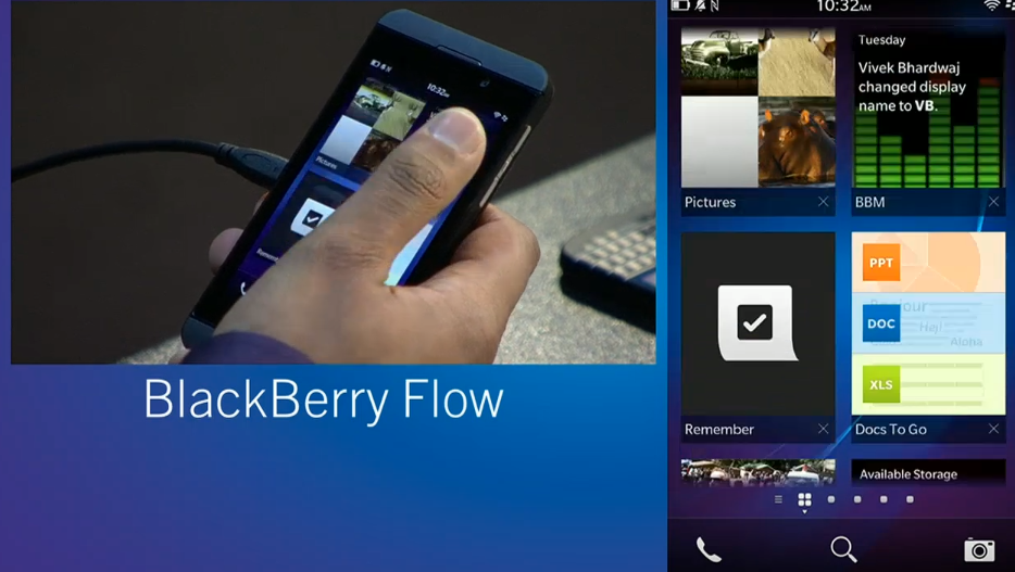 Demonstração do BlackBerry Flow do BlackBerry Z10  (Foto: Divulgação)