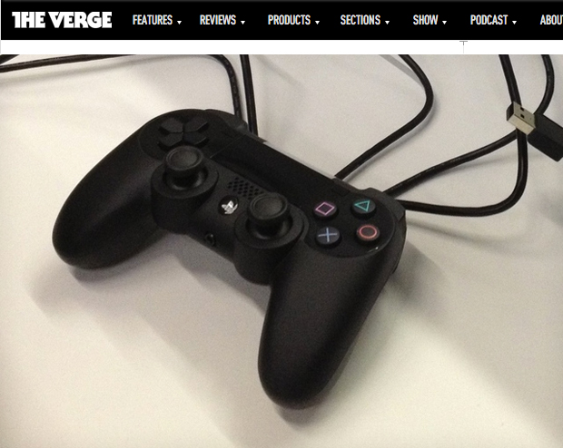 O site The Verge divulgou uma suposta foto do controle do PS4 (Foto: Reeprodução / The Verge)