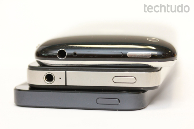 O iPhone 5 quase não guarda mais semelhanças com os primeiros modelos (Foto: Allan Melo / TechTudo)