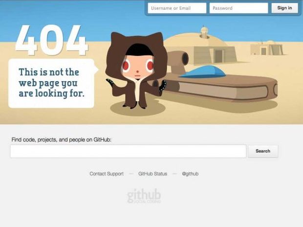 Página de erro 404 do Github (Foto: Reprodução/BusinessInsider)